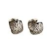 Aretes de Círculo Geométrico para Mujer Moda Retro Patrón Antiguo Marea Nacional Pin Plateado S925 Hebilla para la Oreja Aretes de Celebridad de Internet Ins