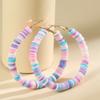 Pendientes bohemios de playa en forma de C, de cerámica suave y de color para mujer, ideales para fotografías callejeras en Internet.
