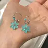 Pendientes de Flor Color Verde Menta Transparente, Frescos de Verano, Casuales, para el Día a Día, Delicados, Versátiles, Simples y Elegantes Pendientes para Mujer