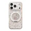 Gato Rosa Fulcro Aplicable Funda para Teléfono Apple 18pm iPhone 17 Transparente Divertido Dibujo Animado 16 Giratorio Magnético Suave