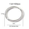 Sete contas 5-10mm aço titânio anel duplo joia anel chaveiro de aço inoxidável acessórios de joalheria DIY Argola de Chaveiro