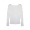 Camiseta de Manga Longa com Ombro Caído Estilo Americano Spicy Girl para Mulheres Início da Primavera Nicho Slim-Fit Casual Top Ins Trend