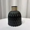Vaso de Plástico Estilo Ins Nórdico com Padrão de Abacaxi, Inquebrável, com Decoração de Corda de Cânhamo na Cintura, Vaso Origami Ondulado para Exibição na Sala de Estar