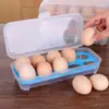 Caja de huevos de cocina con 15 compartimentos, refrigerador, caja de almacenamiento para mantener frescos los huevos, caja de almacenamiento portátil para picnic, caja de huevos de plástico