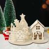 Navidad Juguetes para Niños DIY Decoraciones de Escritorio Adornos de Navidad Adornos de Cabaña de Muñeco de Nieve Regalos Creativos Ensamblados