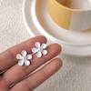 Nuevos Pendientes de Botón Flor de Margarita S Bañados en Plata Primavera/Verano 2022 Pendientes de Fábrica Estilo Coreano Pendientes Sencillos para Mujer