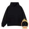 430g Ropa para Hombre 2026 Otoño/Invierno Peso Pesado Marca Americana de Moda Color Sólido Sudadera con Capucha Suelta Conjunto de Sudadera con Forro de Terciopelo Hombre