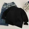 Camiseta Infantil Maibao 2026 Outono Nova Tendência Meninos Simples Cor Sólida Pulôver Camada Base Meninas Roupa Íntima para Bebê Classe A