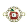 Atacado Estilo Coreano Pingente Único de Maçã com Gotejamento de Óleo Pontilhado Corte Diamantado Liga Inlaid Colar Pulseira Pingente Joias Acessórios DIY