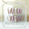 Pegatinas de Uñas Diamantadas Estilo Cat-Eye de Gama Alta, 10 Piezas, Piezas de Uñas Versátiles y Codificadas, Uñas Portátiles Hechas a Mano con Estilo Estéreo 3D