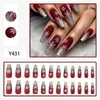 Nuevos Parches de Uñas Artísticas Vestibles Navideños, Pegatinas para Uñas, Uñas Postizas, Venta al por Mayor de Uñas Artísticas Vestibles Transfronterizas