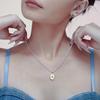Colgante de estrella de fritillaria natural ovalada estilo palacio, collar de cadena de perlas de imitación, cadena de acero de titanio de lujo, joyería ligera para mujer