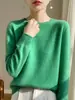 Top de primera capa listo para usar para mujer, tejido de punto con cuello redondo, línea única, otoño e invierno, nuevo estilo transfronterizo, suéter tipo pullover de terciopelo Andy 2025