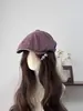 Boina de mezclilla lavada para mujer, para todas las estaciones, estilo retro japonés, estiliza el rostro, reversible, adecuada para cabezas grandes, sombrero versátil, gorra hacia adelante