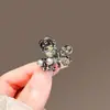 Presilha de Garra Mini Brilhante com Garra de Diamante Estilo Coreano, Piranha Pequena Delicada com Strass para Mechas, Presilha Lateral de Princesa para Mulheres com Pérolas
