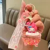 Colgante de Bolsa Sanrio Arena Movediza Kuromi Planeta Llavero Aceite Luminoso Perro de Orejas Grandes Bola de Cristal Pequeño Regalo