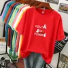 Camiseta Casual Estampada de Manga Curta, Gola Redonda, Soltinha, Verão, Fina, Plus Size, Marca Grande, Comércio Exterior Transfronteiriço, Tendência, para Mulheres
