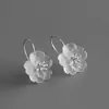 "Flor na Chuva" Florais Transparentes Argola de Prata 925 Brincos de Pino Folha de Lótus da Montanha Designer Design de Nicho Temperamento