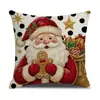 Funda de almohada navideña transfronteriza 2026, decoración festiva, funda de cojín para sofá, funda de almohada con estampado de muñeco de nieve y Santa Claus