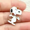 Nuevo Dibujo Animado Lindo Perro Snoopy Aleación Joyería con Goteo de Aceite Colgante DIY Pendientes Collar Accesorios de Colgantes Hechos a Mano
