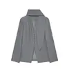 Atacado Outono 2026 Novo Estilo Europeu e Americano Feminino Cor Sólida Blazer Elegante Jaqueta 26236