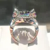 Fabricantes de Suministro Transfronterizo Venden Directamente Anillos Europeos y Americanos Nuevos, Anillos de Diamante de Cobre Fino con Circonia de Colores de Moda y de Alta Gama