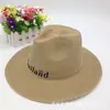 Sombrero de Sol de Estilo Coreano con Ala Ancha para Hombres y Mujeres, Sombrero de Paja Moderno para Protección Solar, Sombrero Jazz de Ala Plana, Venta al por Mayor de Comercio Exterior
