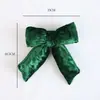 Lazo de Regalo Flocado Navideño Decoración de Árbol de Navidad Materiales Hechos a Mano DIY Materiales Florales Tienda de Flores Mayoreo