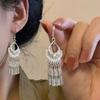 Aretes Imitación Plata Estilo Aldea Miao Bohemia Borla Hoja Larga Minoría Aldea Miao Estilo Aretes Aretes Mujer