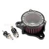 Adecuado para Harley Sportsman XL883 1200 X48, filtro de aire transparente retro de aluminio modificado.
