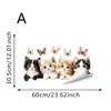Pegatinas Electrostáticas para Vidrio de Gato y Mariposa Lindas Transfronterizas, Pegatinas Frescas y Adorables de Mascotas y Flores para Embellecimiento de Ventanas del Hogar, Dormitorio y Sala de Estar
