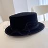 Chapéu Flat Cap de Tela Estilo Retrô Britânico Chapéu de Feltro de Lã Australiana para Mulheres Outono e Inverno Chapéu Alto Elegante Francês