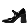 Zapatos Mary Jane Estilo Retro Francés para Mujer 2026 Otoño/Invierno Nuevos Hebilla Única Tacón Grueso Tacones Cuadrados Versátiles Planos