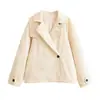 Jaqueta de lapela off-white casual da moda, roupas femininas europeias e americanas transfronteiriças, popular no AliExpress