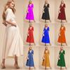 Nova Coleção Outono 2026 Europeia e Americana de Roupas Femininas para Comércio Exterior, Vestido Formal, Vestido Longo de Manga Média para Amazon, Vestido Sexy com Decote V