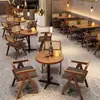 Restaurante de Hot Pot, Casa de Té, Juego de Mesa y Sillas para Cabina de Restaurante, Tienda de Postres y Té con Leche, Bar Lounge, Taberna Pequeña, Cafetería, Silla de Comedor de Madera Maciza