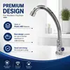 Grifo monomando de agua fría vertical de apertura rápida para fregaderos de cocina, lavabos y lavamanos, fabricado en plástico ABS con caño monomando de agua fría cromado.
