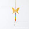 Colgante de cristal con forma de mariposa dorada, luna y atrapasol, refractor de luz solar, color AB, para jardín al aire libre, suministro transfronterizo.