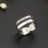 Joyería al por mayor de Plata de Ley s925 Anillo Simple Popular para Mujer Dedo Índice Diseño Retro Sentido Letra Anillo Abierto