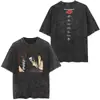 Tamanho Europeu Transfronteiriço Algodão Masculino Vintage Estampa de Anime Japonês Oversize t