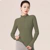 Chamarra de Yoga Lulu's con Sensación de Segunda Piel que Ceñe la Cintura, Ropa Exterior de Nylon Ajustada, Top Ajustado con Cuello Alto, Ropa para Correr y Fitness