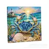 Acessórios de pintura de diamante mais vendidos em todo o mundo: Adesivos de diamante 5D irregulares para DIY com designs de animais marinhos para decoração de interiores, pintura de pérolas