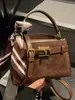 Bolso de Mano y Bolso Cruzado Texturizado Retro de Moda 2025 Invierno Nueva Moda Casual de Hombro Cruzado Pequeño Cuadrado