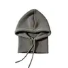 Balaclava de Tricô Unissex Chapéu com Capuz Outono Inverno Cachecol Integrado Quente Gorro