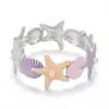 Pulsera de verano transfronteriza linda estilo isla playa vacación estrella de mar vieira, de moda, dulce, exquisita pulsera de muñeca estilo dopamina
