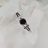 Lele Jewelry Moda Anillo Hueco Liso Cierre Negro Pulsera de Acero Inoxidable Moderna para Viajes Diarios Joyería Europea y Americana para Mujeres