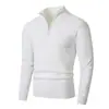 2026 Nuevo Suéter de Punto con Media Cremallera para Hombre Estilo Coreano Ajuste Delgado Suéter con Cuello Alto Pulóver Cálido de Moda para Hombre Camiseta Base