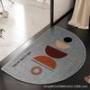 Alfombrilla de Suelo de Goma Huitu Tejida con Forma de Abanico Semicircular Estampada Alfombrilla para el Pie de Baño Estudio Sala de Estar Antideslizante Absorbente de Agua