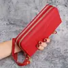 Nueva cartera larga con cremallera para mujer, monedero, bolso multifuncional para teléfono móvil, gran capacidad, tarjetero simple para múltiples tarjetas