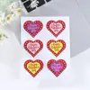 Pegatinas Brillantes para el Día de San Valentín, Pegatinas para el Día de San Valentín, Pegatinas de Polvo Dorado, Pegatinas de Corazón, Pegatinas DIY con Logos Impresos Personalizados
